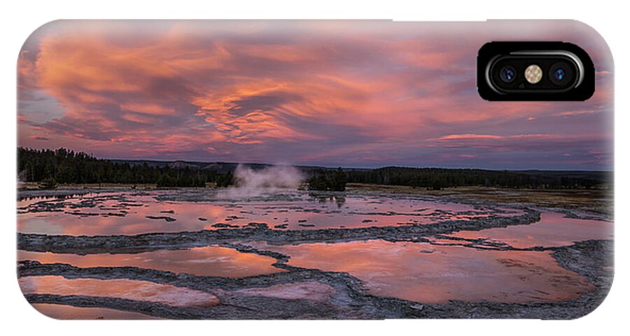  iPhone X Case featuring the photograph Dawn at Great Fountain Geyser by Roman Kurywczak