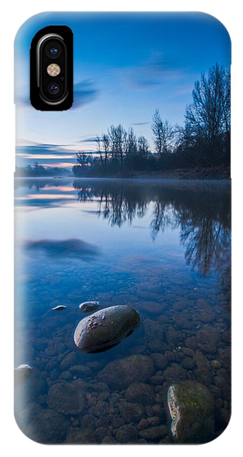 Landscape iPhone X Case featuring the photograph Dawn at river by Davorin Mance