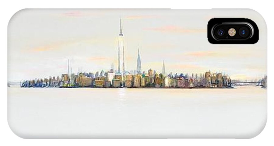 Manhattan iPhone X Case featuring the painting Dawns Early Light by Jack Diamond