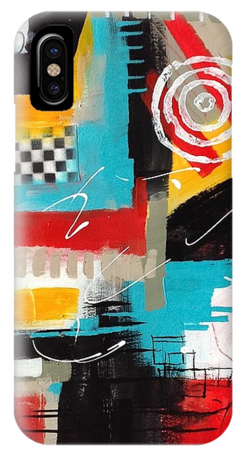 Abstract iPhone X Case featuring the painting Day Six...30 in 30 Challenge by Suzzanna Frank