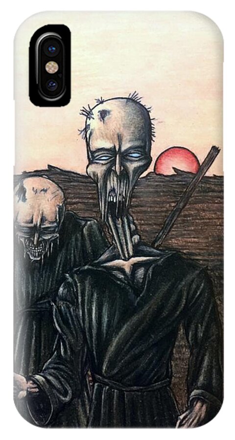 Michael Tmad Finney iPhone X Case featuring the mixed media de Mood by Michael TMAD Finney