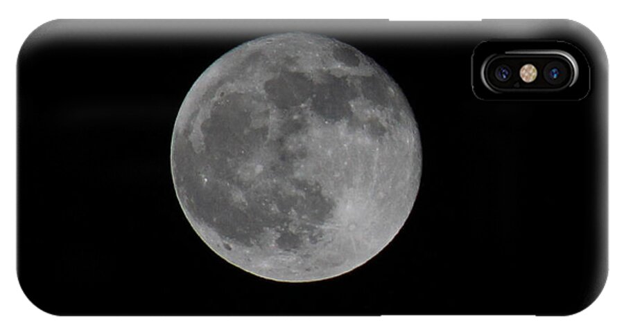 Night View iPhone X Case featuring the photograph December Moon by Donna L Munro