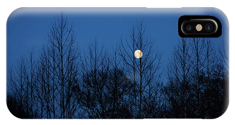 Moon iPhone X Case featuring the photograph December Moon by Jeff Phillippi