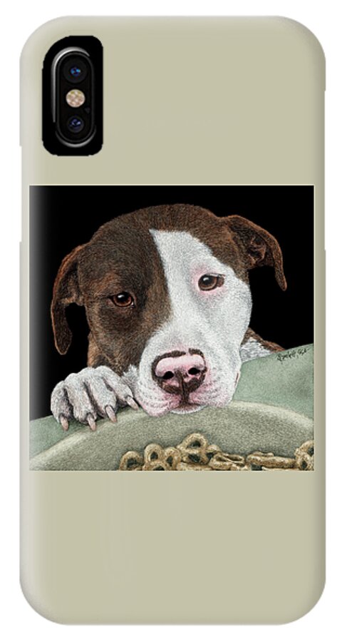 Dog iPhone X Case featuring the drawing Desire by Ann Ranlett