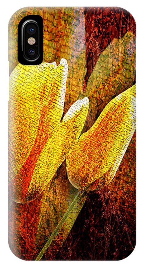 3d iPhone X Case featuring the photograph Digital Tulips by Svetlana Sewell