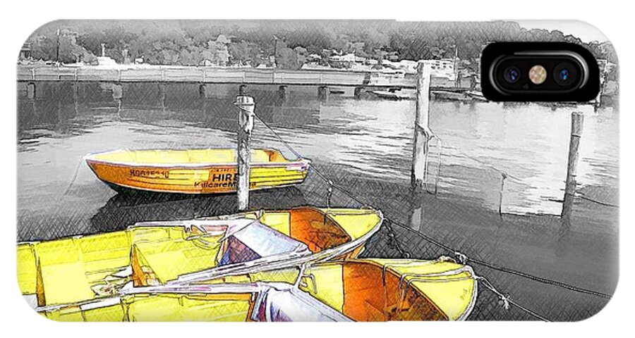 Yellow Boats iPhone X Case featuring the photograph DO-00279 Yellow Boats by Digital Oil