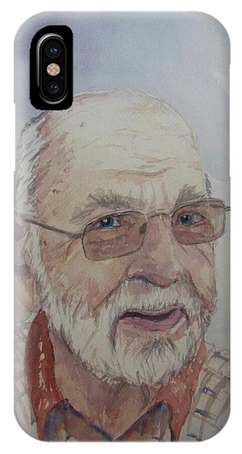 Portrait iPhone X Case featuring the painting Donald by Barbara McGeachen