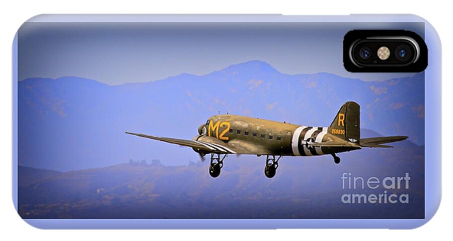 Airplane iPhone X Case featuring the photograph Douglas C-47 Invasion Blues by Gus McCrea