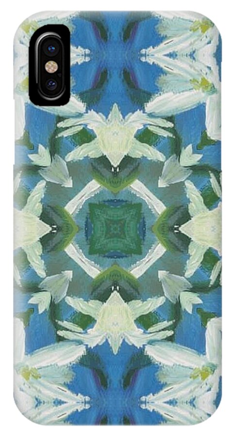 Acrylic iPhone X Case featuring the mixed media Doves of Peace by Maria Watt