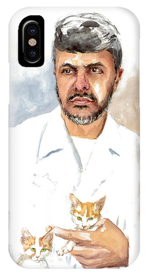 Man iPhone X Case featuring the painting Dr Yoossef by Mimi Boothby