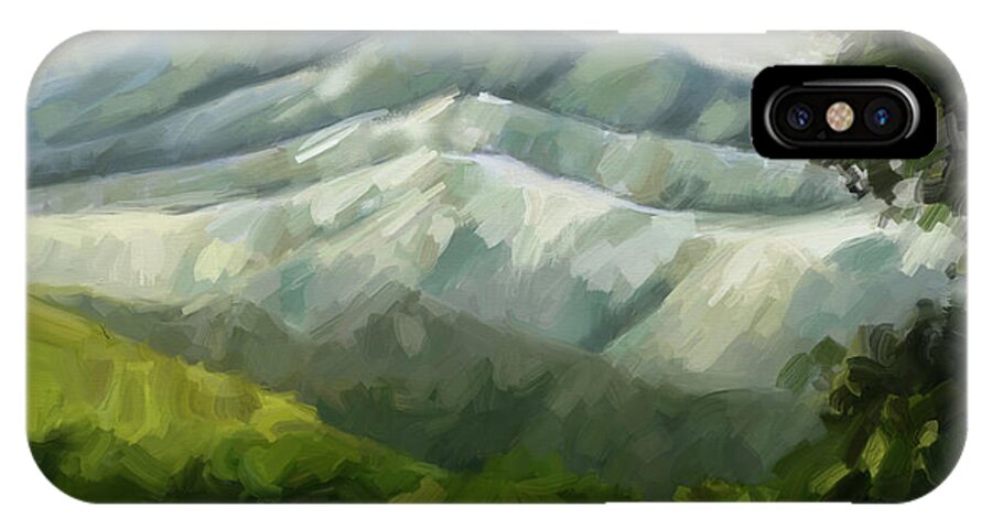 Mountain iPhone X Case featuring the painting Dream Scape by Carrie Joy Byrnes