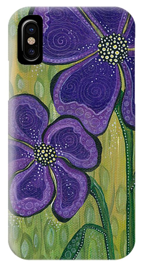 Purple Flowers iPhone X Case featuring the painting Dream by Tanielle Childers