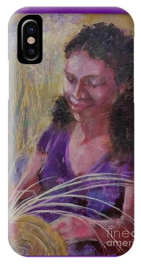 Basket iPhone X Case featuring the painting Dream Weaver by Gertrude Palmer