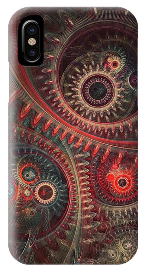 Abstract iPhone X Case featuring the digital art Dreaming clocksmith by Martin Capek