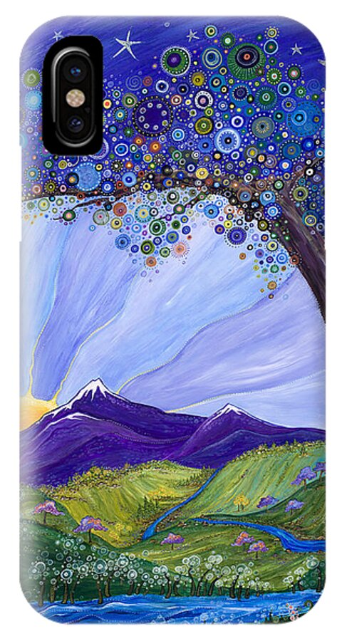 Moon iPhone X Case featuring the painting Dreaming Tree by Tanielle Childers