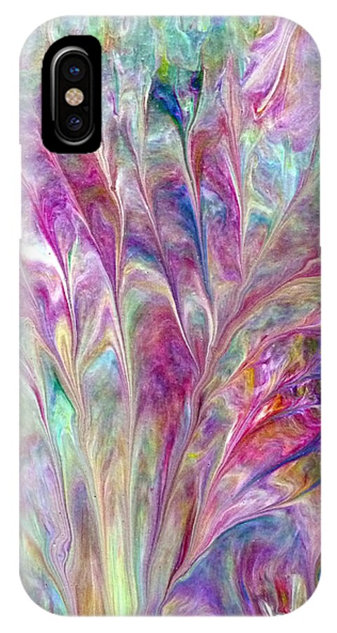Cool Colors iPhone X Case featuring the painting Dreams and Memories by Jim Whalen