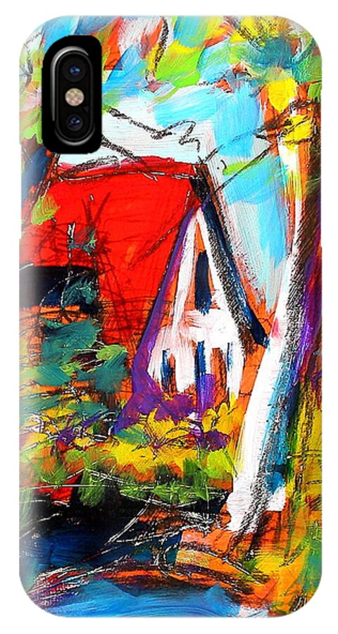 Painting iPhone X Case featuring the painting Driveway Revisited by Les Leffingwell
