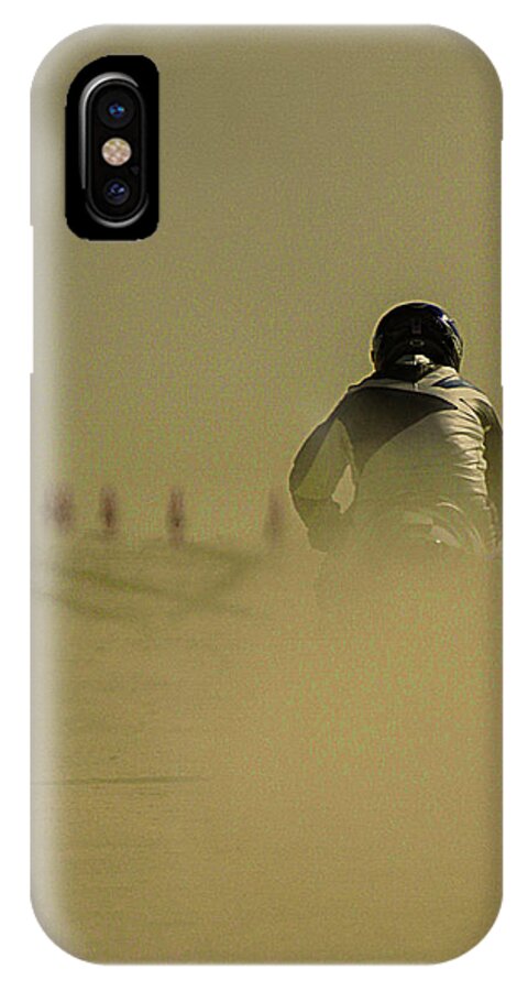 Land Speed Racing iPhone X Case featuring the photograph Dusty Exit by Jeff Kurtz