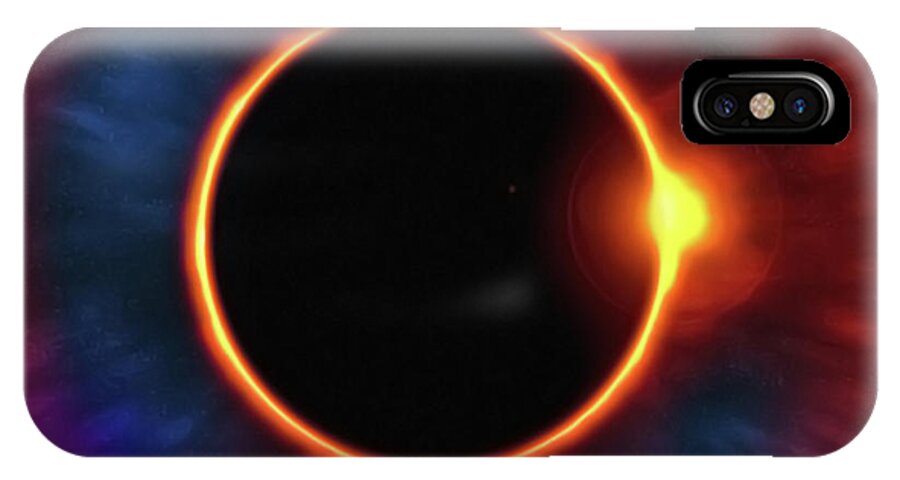 Eclipse iPhone X Case featuring the painting Eclipse by Harry Warrick