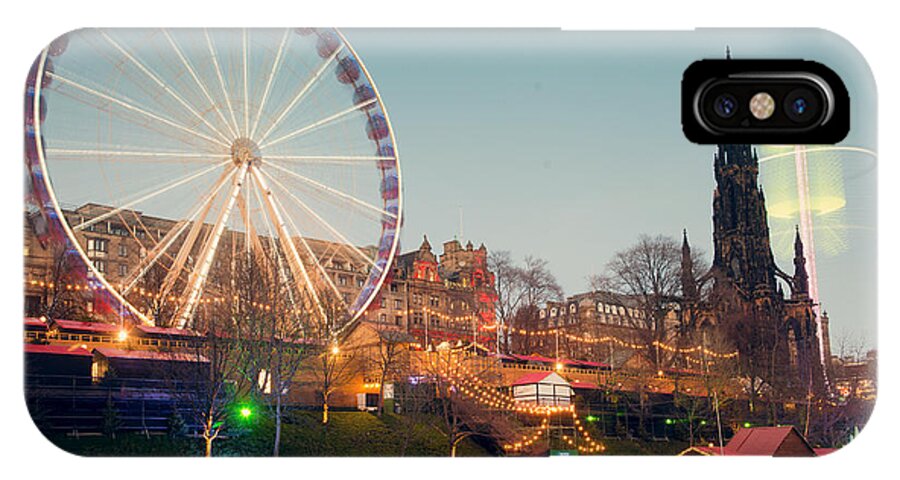 Edinburgh iPhone X Case featuring the photograph Edinburgh and the Big Wheel by Ray Devlin