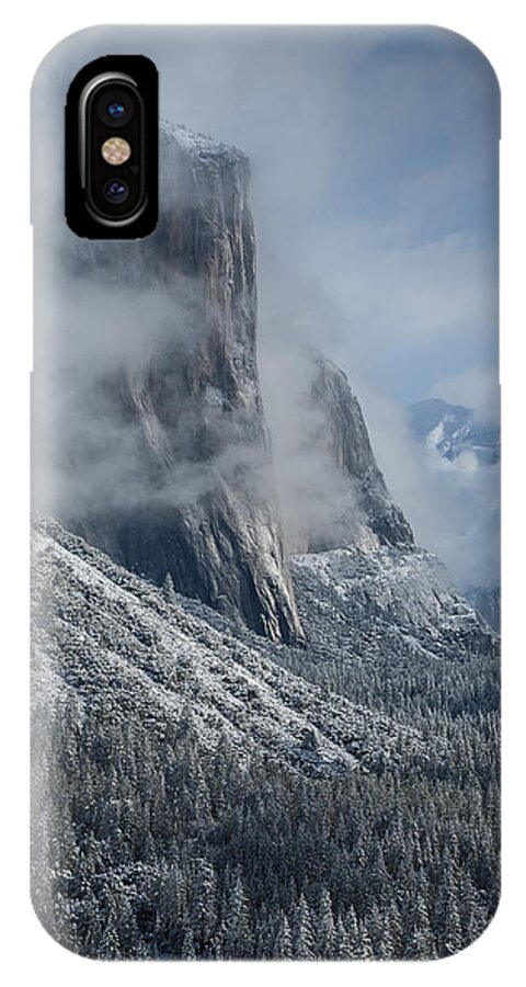 El Capitan iPhone X Case featuring the photograph El Capitan in Clouds by Rick Strobaugh