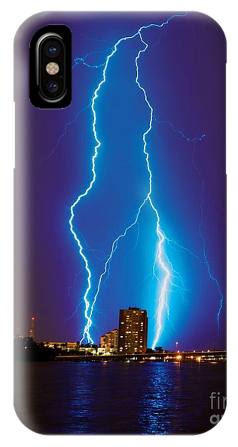 Lightning iPhone X Case featuring the photograph Electric Blue by Quinn Sedam
