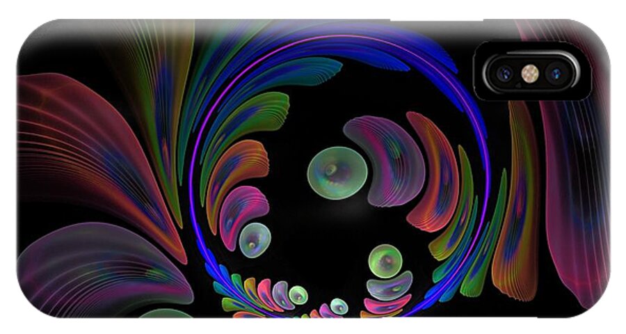Wreath iPhone X Case featuring the digital art Electric Wreath by Rick Chapman
