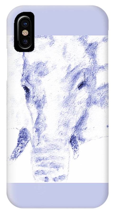 Elephant iPhone X Case featuring the painting Elephant Strong by Stephanie Agliano