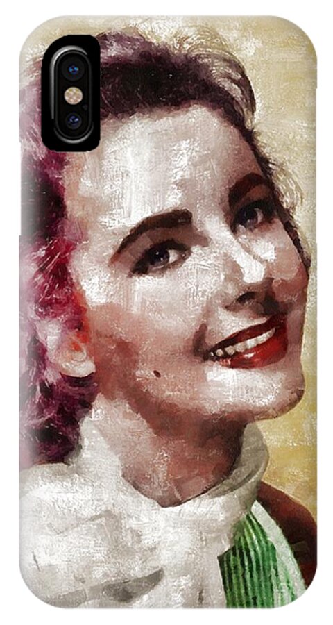 Hollywood iPhone X Case featuring the painting Elizabeth Taylor, Vintage Hollywood Legend by Mary Bassett by Esoterica Art Agency