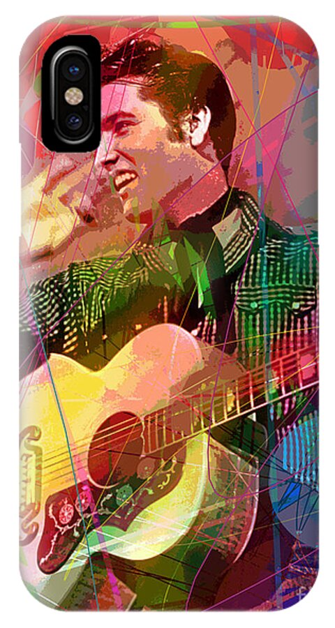 Elvis iPhone X Case featuring the painting Elvis Rockabilly by David Lloyd Glover