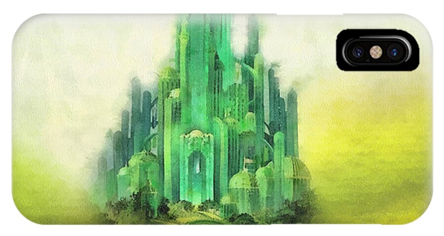 Emerald City iPhone X Case featuring the painting Emerald City by Mo T