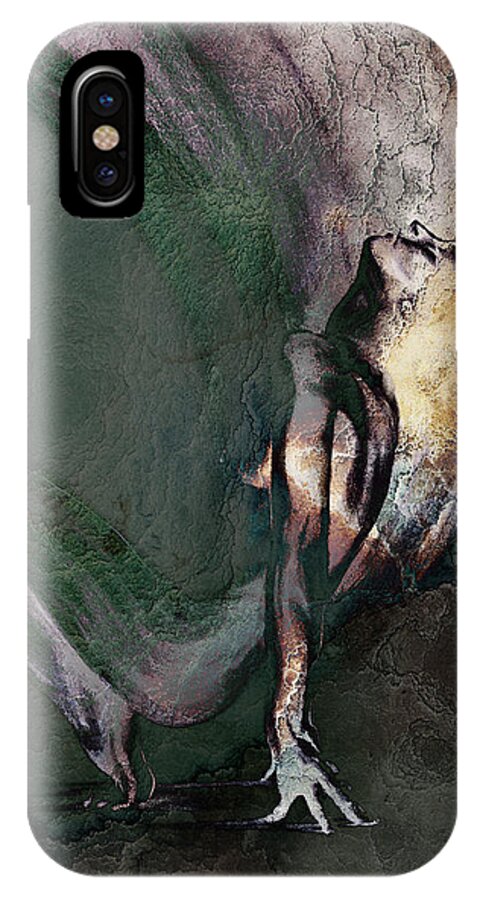 Empathy iPhone X Case featuring the drawing emergent II - textured by Paul Davenport