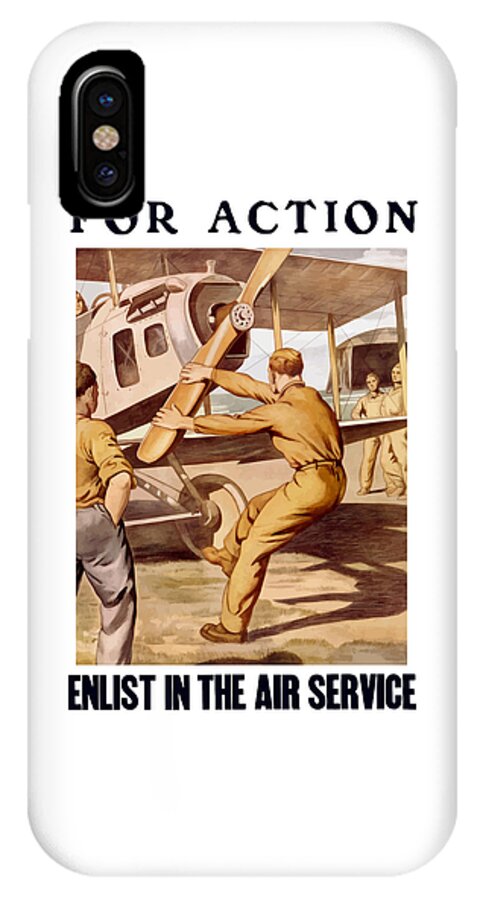 Air Force iPhone X Case featuring the painting Enlist In The Air Service by War Is Hell Store