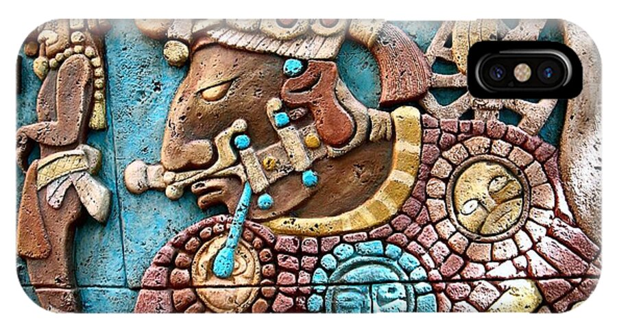 Aztec iPhone X Case featuring the photograph Epcot Mayan Warrior by Nora Martinez