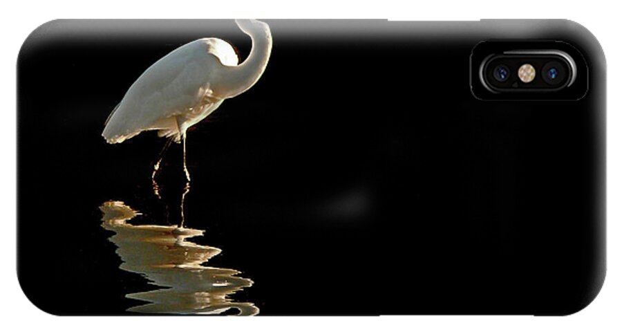 Egrets iPhone X Case featuring the photograph Ergret Reflecting by Stuart Harrison