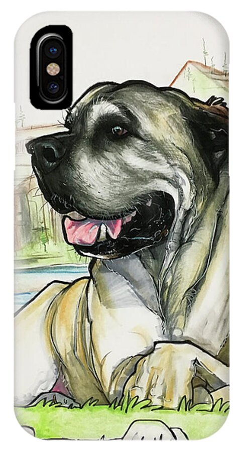 Pet Portrait iPhone X Case featuring the drawing Estrada 3133 by John LaFree