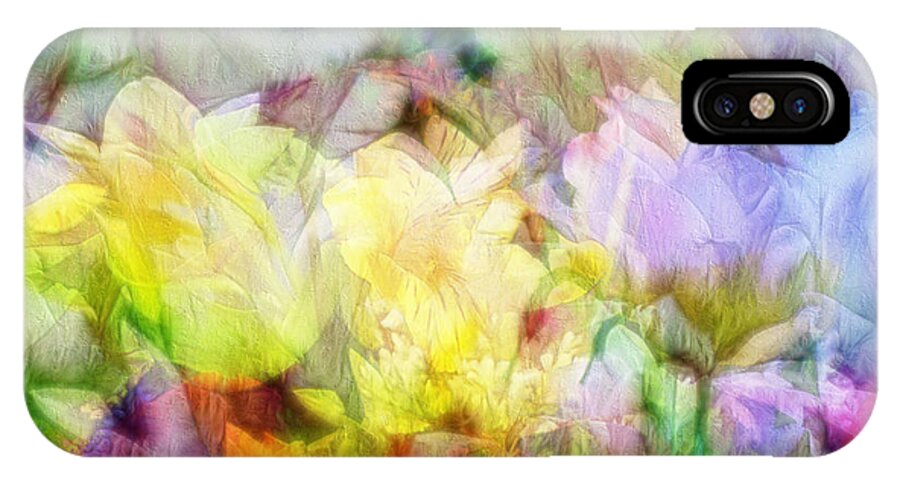 Ethereal Flowers iPhone X Case featuring the digital art Ethereal Flowers by Kiki Art