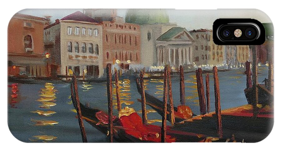 Venice iPhone X Case featuring the painting Evening in Venice by Laura Toth