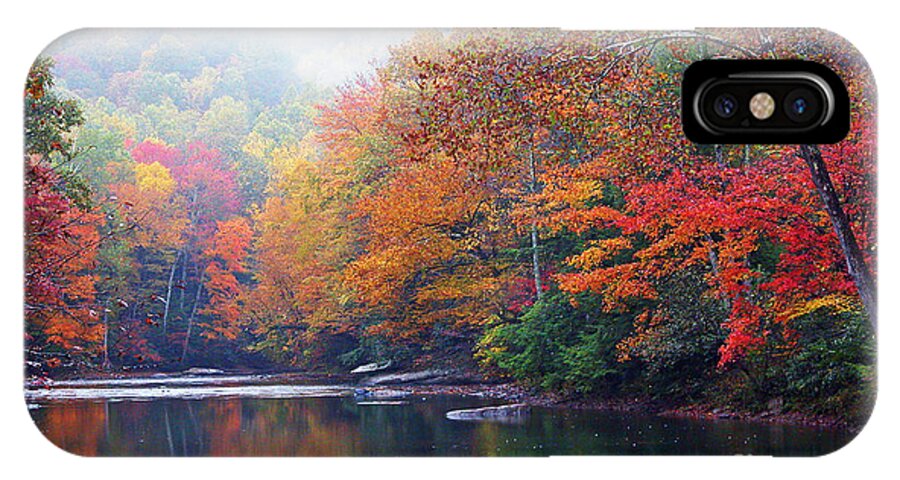 Williams River iPhone X Case featuring the photograph Fall Color Williams River Mirror Image by Thomas R Fletcher