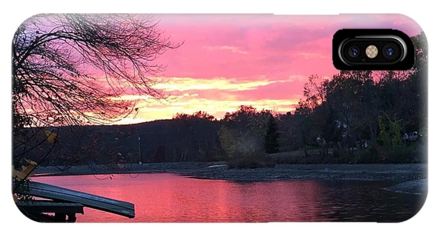 Sky iPhone X Case featuring the photograph Fall Sunset on the Lake by Jason Nicholas