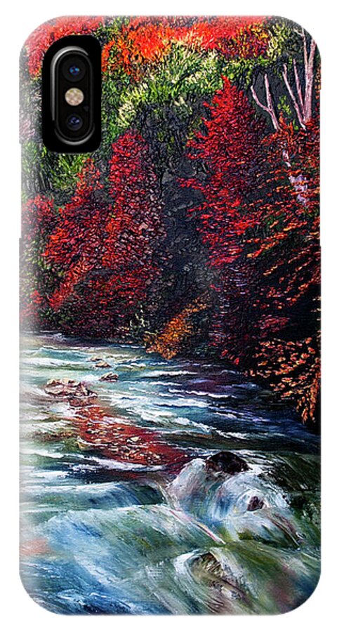 River iPhone X Case featuring the painting Falling Waters by Terry R MacDonald