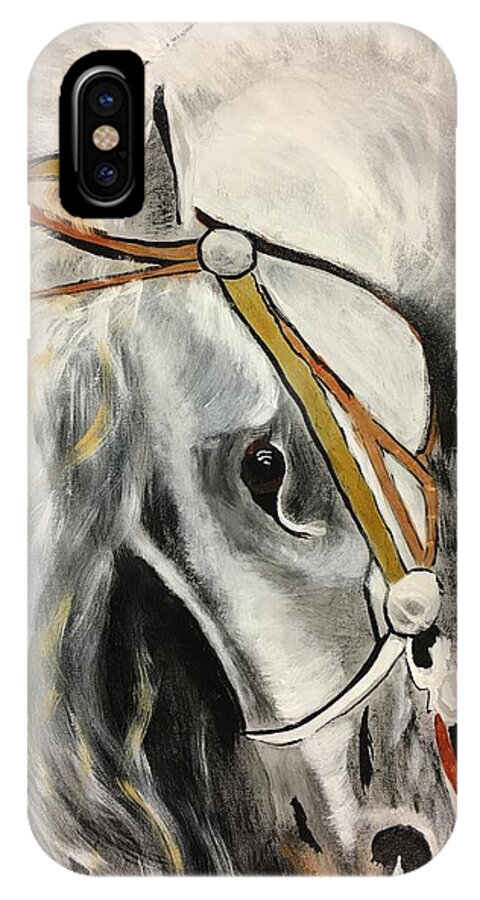 Horse iPhone X Case featuring the painting Fantasy Horse by David Bartsch