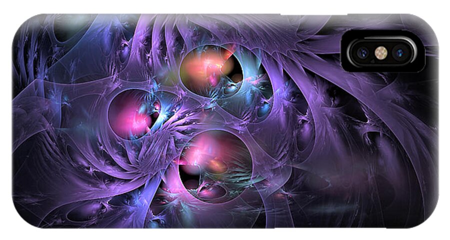  iPhone X Case featuring the digital art Feathered Cage by Doug Morgan