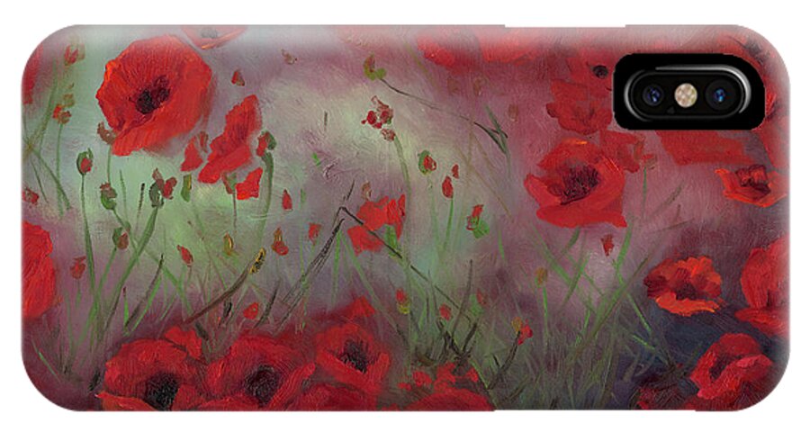 Poppy iPhone X Case featuring the painting Feeling Poppy by Stephanie Broker
