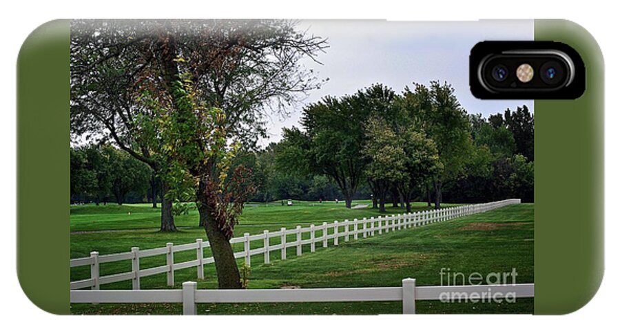 Frank J Casella iPhone X Case featuring the photograph Fence on the Wooded Green by Frank J Casella
