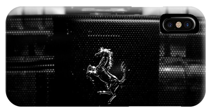 Ferrari iPhone X Case featuring the photograph Ferrari Engine Grill by Jeff Lowe