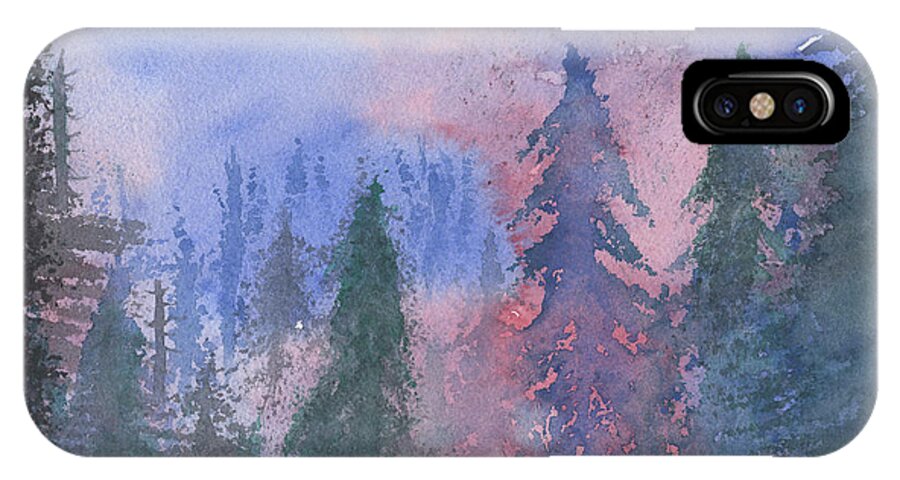 Forest iPhone X Case featuring the painting Fire on the Mountain by Victor Vosen