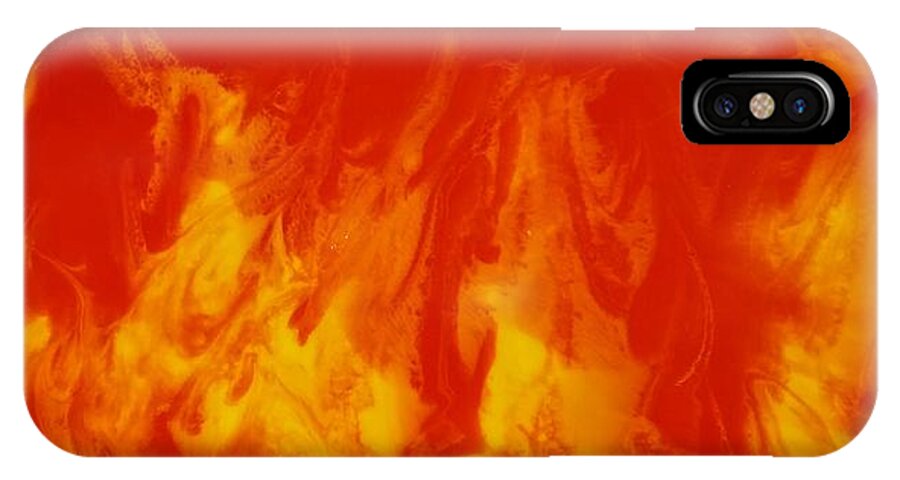 Art Resin iPhone X Case featuring the mixed media Fire Within by Christie Minalga