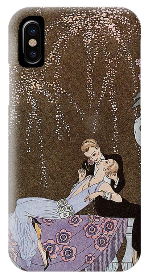 Fireworks iPhone X Case featuring the painting Fireworks by Georges Barbier