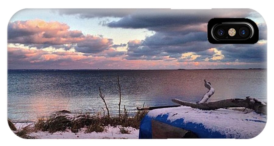 Provincetown iPhone X Case featuring the photograph #firstsnow #provincetown by Ben Berry